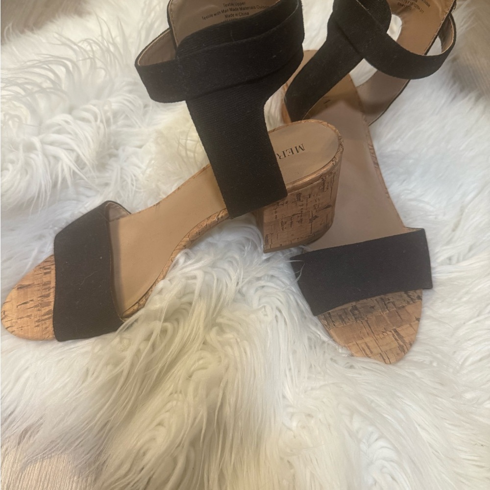 Sonoma Black and Tan Wedge Sandals
